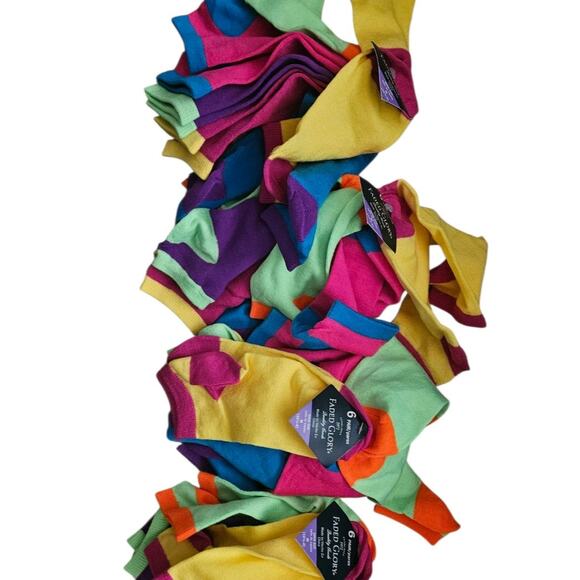 Faded Glory 4 sets of multi-colored girls sock size 4-5 - Picture 11 of 11